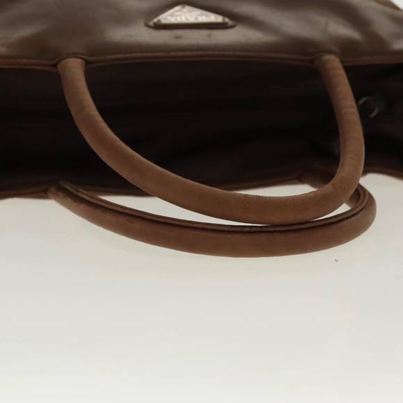PRADA Hand Bag Leather Brown Silver Auth 95631 - Picture 7 of 16